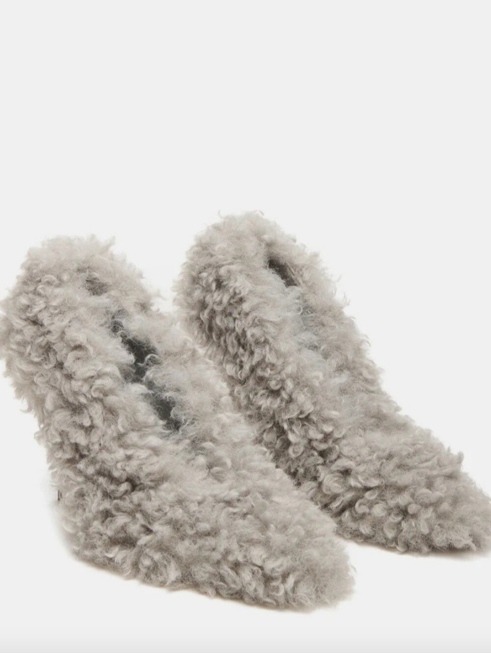Steve Madden Faux Shearling Light Blue/Grey Pointed-Toe Stiletto Pump